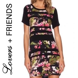 LOVERS + FRIENDS Floral Black Dress | Medium